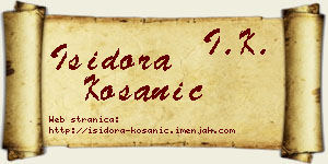Isidora Kosanić vizit kartica